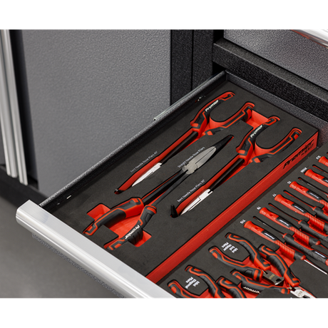 Sealey Premier Long Needle Nose Pliers Set with Tool Tray 3pc SE TBT58