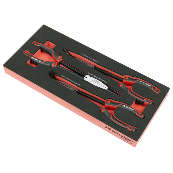 Premier Long Needle Nose Pliers Set with Tool Tray 3pc - SE-TBT58