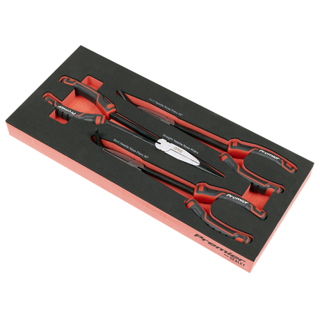 Premier Long Needle Nose Pliers Set with Tool Tray 3pc - SE-TBT58