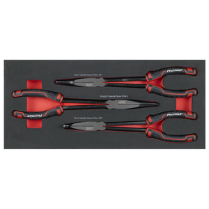 Premier Long Needle Nose Pliers Set with Tool Tray 3pc - SE-TBT58