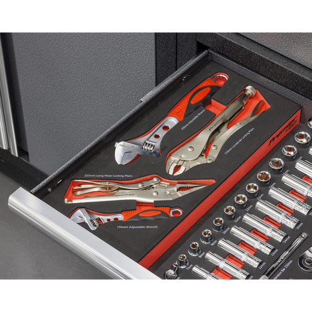 Premier Locking Pliers & Adjustable Wrench Set with Tool Tray 4pc - SE-TBT59