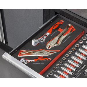 Premier Locking Pliers & Adjustable Wrench Set with Tool Tray 4pc - SE-TBT59