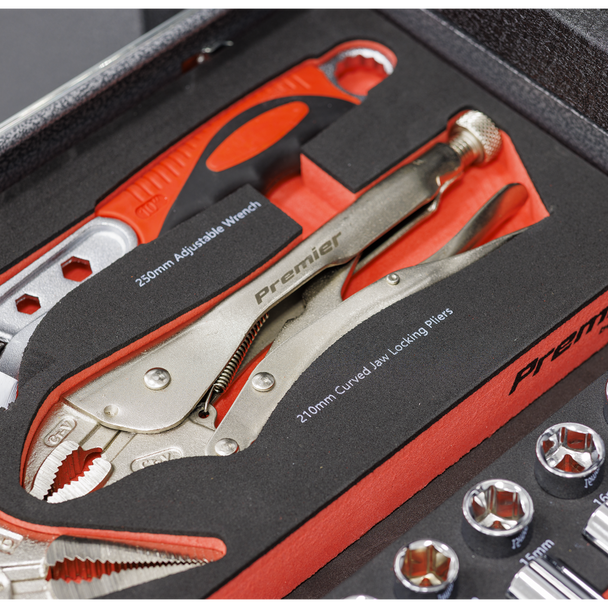 Premier Locking Pliers & Adjustable Wrench Set with Tool Tray 4pc - SE-TBT59