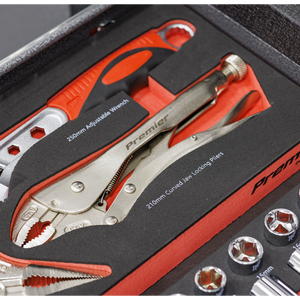 Premier Locking Pliers & Adjustable Wrench Set with Tool Tray 4pc - SE-TBT59