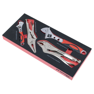Premier Locking Pliers & Adjustable Wrench Set with Tool Tray 4pc - SE-TBT59