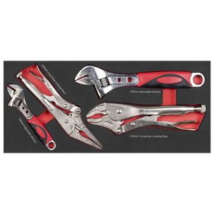 Premier Locking Pliers & Adjustable Wrench Set with Tool Tray 4pc - SE-TBT59