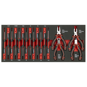 Premier Precision Screwdriver & Mini Pliers Set with Tool Tray 17pc - SE-TBT67