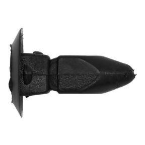 A black locking nut, Ø15mm x 22mm, used for securing panels and trim on VW Golf VI vehicles (Pack of 20) by Sealey.