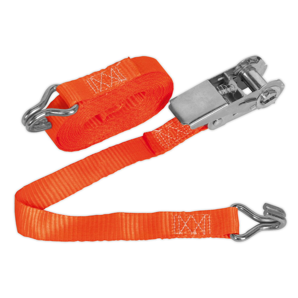 Ratchet Strap 25mm x 4.5m Polyester Webbing 800kg Breaking Strength - TD0845J - Farming Parts