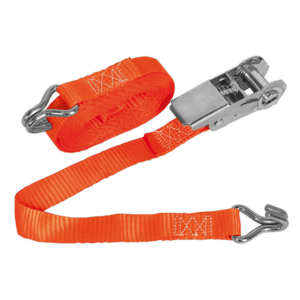 Ratchet Strap 25mm x 4.5m Polyester Webbing 800kg Breaking Strength - TD0845J - Farming Parts