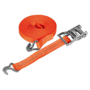 Ratchet Strap 35mm x 6m Polyester Webbing 2000kg Breaking Strength - TD2006J - Farming Parts