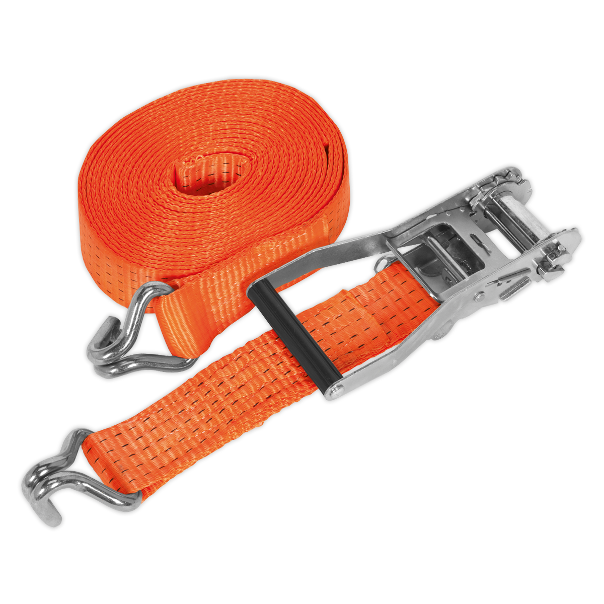 Ratchet Strap 50mm x 8m Polyester Webbing 5000kg Breaking Strength - TD5008J - Farming Parts