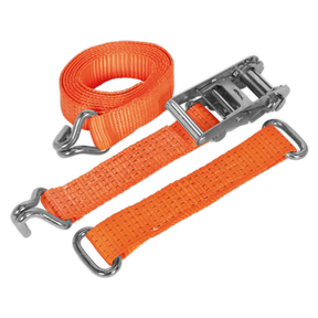 Car Transporter Ratchet Strap 50mm x 3m Steel Wheel - Single 4500kg Breaking Strength - TDRWS - Farming Parts