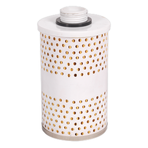 The Filter for TPF01 - TPF01.F by Sealey is a cylindrical, white metal filter with a threaded top and evenly spaced circular perforations on the side.