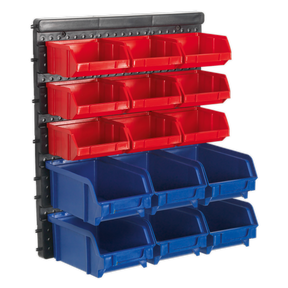 Bin Storage System Wall Mounting 15 Bins - TPS1569WM - Farming Parts