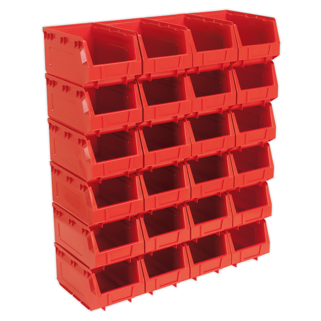 Plastic Storage Bin 150 x 240 x 130mm - Red Pack of 24 - TPS324R - Farming Parts