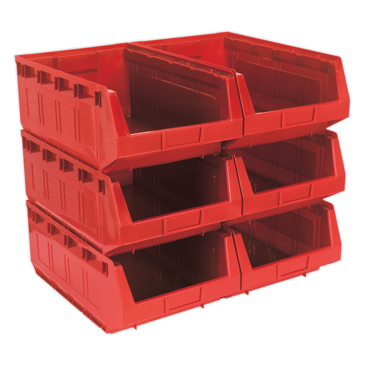 Plastic Storage Bin 310 x 500 x 190mm - Red Pack of 6 - TPS56R - Farming Parts