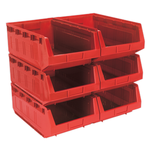 Plastic Storage Bin 310 x 500 x 190mm - Red Pack of 6 - TPS56R - Farming Parts