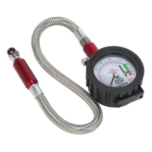 Tyre Pressure Gauge & Tyre Tread Depth Gauge - Flexible Hose 0-8bar(0-120psi) - TSTPDG02 - Farming Parts