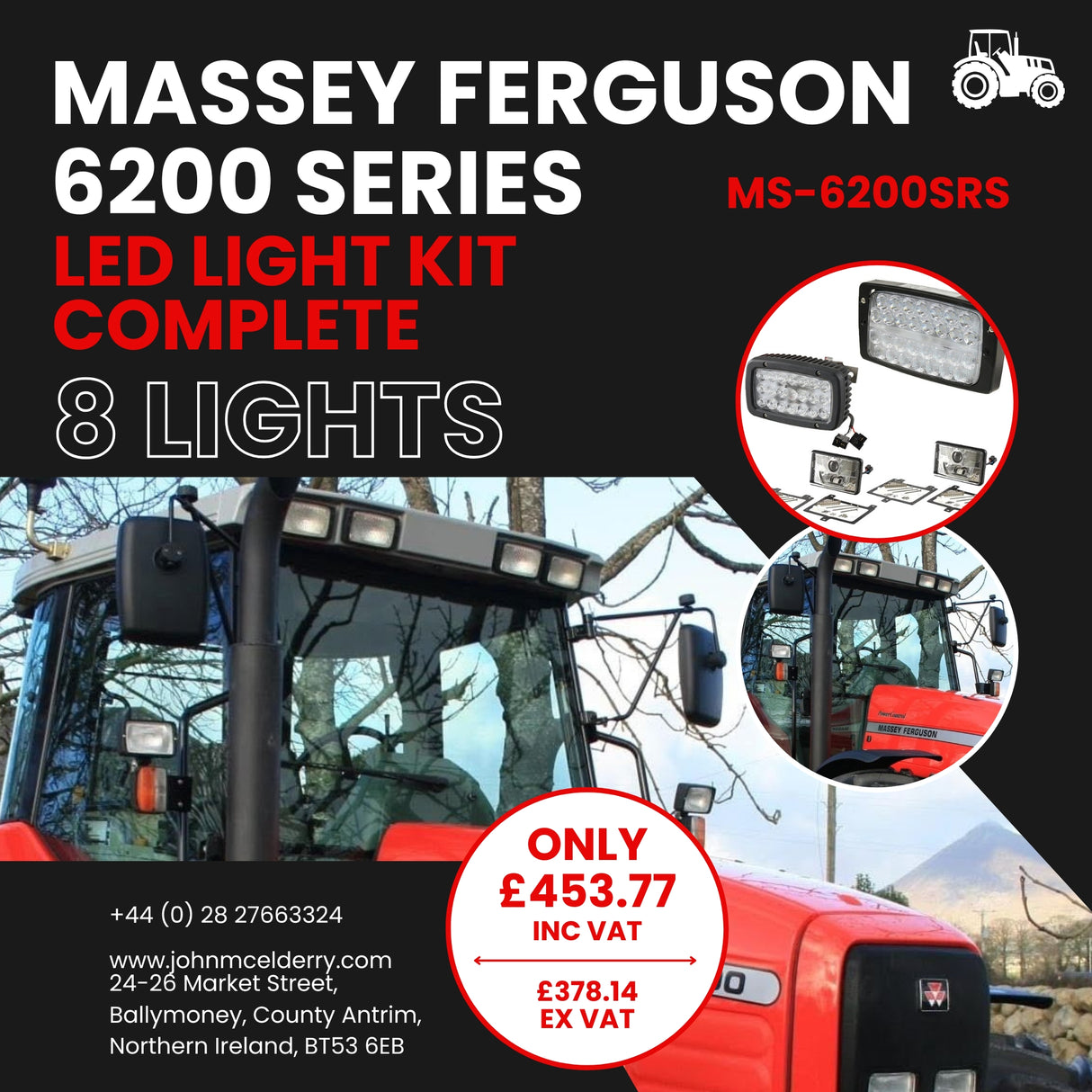 Massey Ferguson 6200 Series LED Light Kit Complete