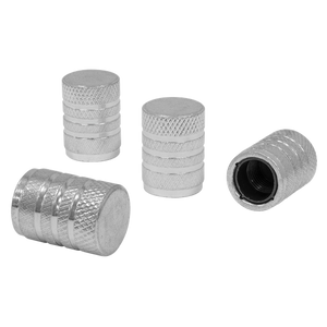 Aluminium Valve Cap 4pc - Silver Anodised - SE-VCA4