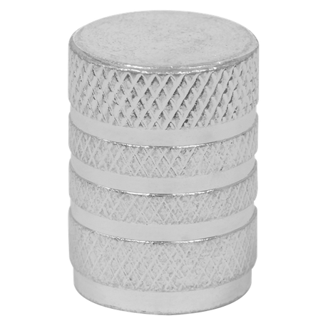 Sealey Aluminium Valve Cap 4pc Silver Anodised SE VCA4