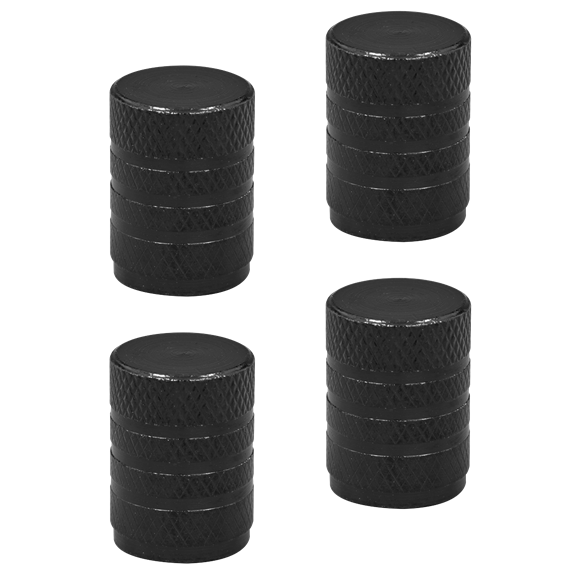 Aluminium Valve Cap 4pc - Black Anodised - SE-VCB4