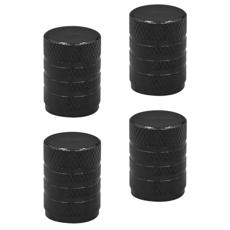 Aluminium Valve Cap 4pc - Black Anodised - SE-VCB4