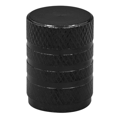 Sealey Aluminium Valve Cap 4pc Black Anodised SE VCB4