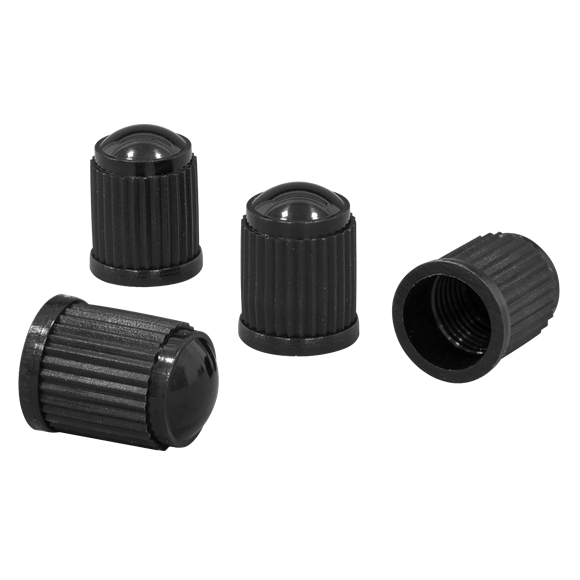 Plastic Valve Caps 4pc - Black - SE-VCP4