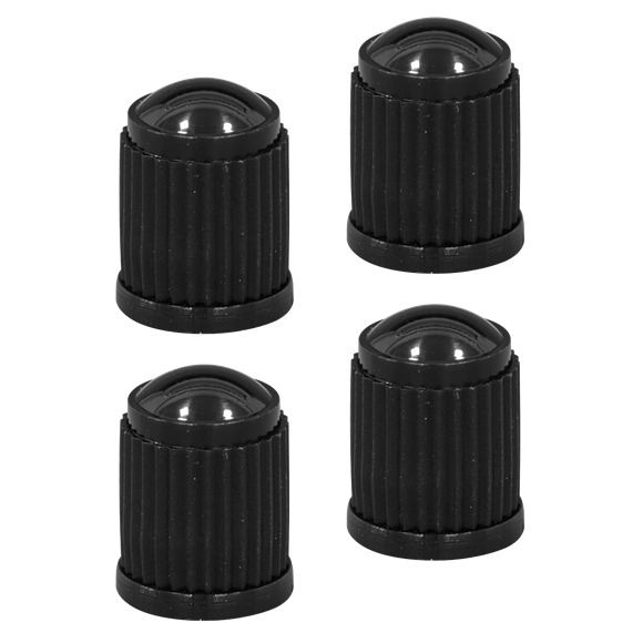 Plastic Valve Caps 4pc - Black - SE-VCP4