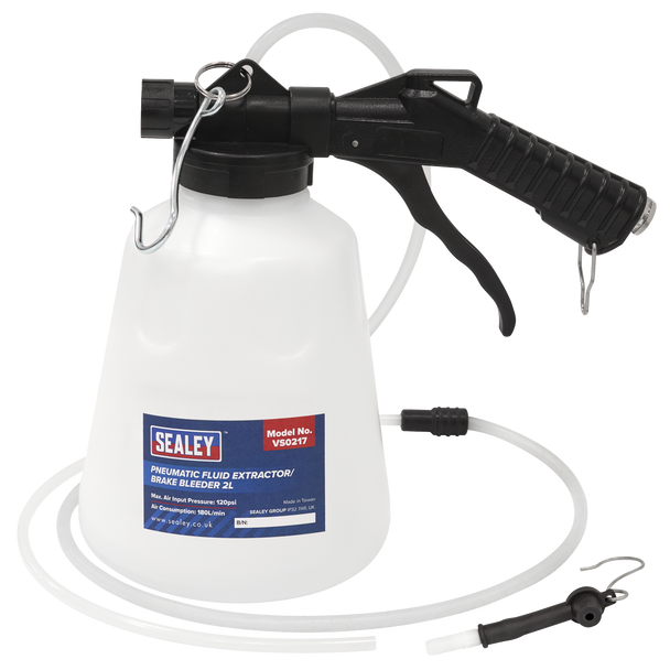 Sealey Pneumatic Fluid Extractor/Brake Bleeder 2L SE VS0217