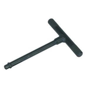 The Sealey Parking Brake Tool - Mercedes - VS0352 is a metal T-handle hex wrench with a long shaft and textured grips at each end of the T-bar, featuring a T-shaped design for easy installation.