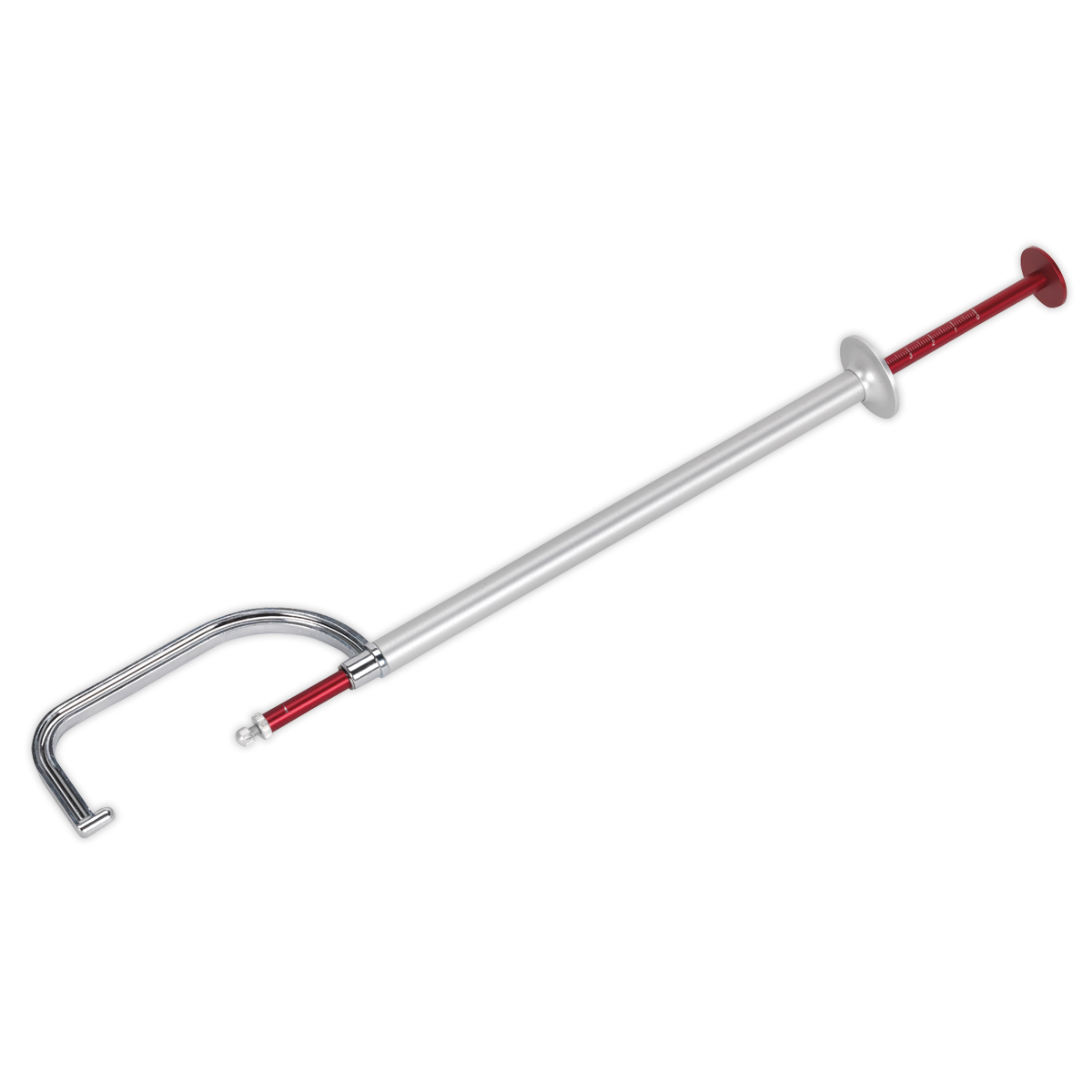 Illustration of the Sealey Brake Disc Caliper 0-45mm - VS0571, highlighting its elongated body, ergonomic curved handle, precision trigger mechanism, and extended nozzle.