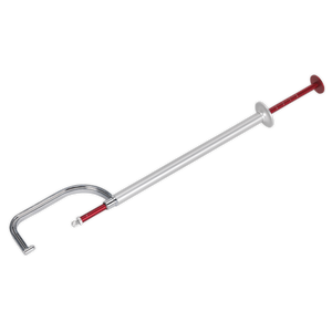 Illustration of the Sealey Brake Disc Caliper 0-45mm - VS0571, highlighting its elongated body, ergonomic curved handle, precision trigger mechanism, and extended nozzle.