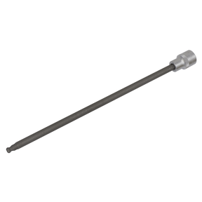 The Ball-End Hex Key 5mm Extra-Long 3/8" Sq Drive - VAG - VS0590 by Sealey is a durable Chrome Vanadium steel tool featuring a hexagonal socket on one end and an extended smooth rod, perfect for tightening engine sump bolts.