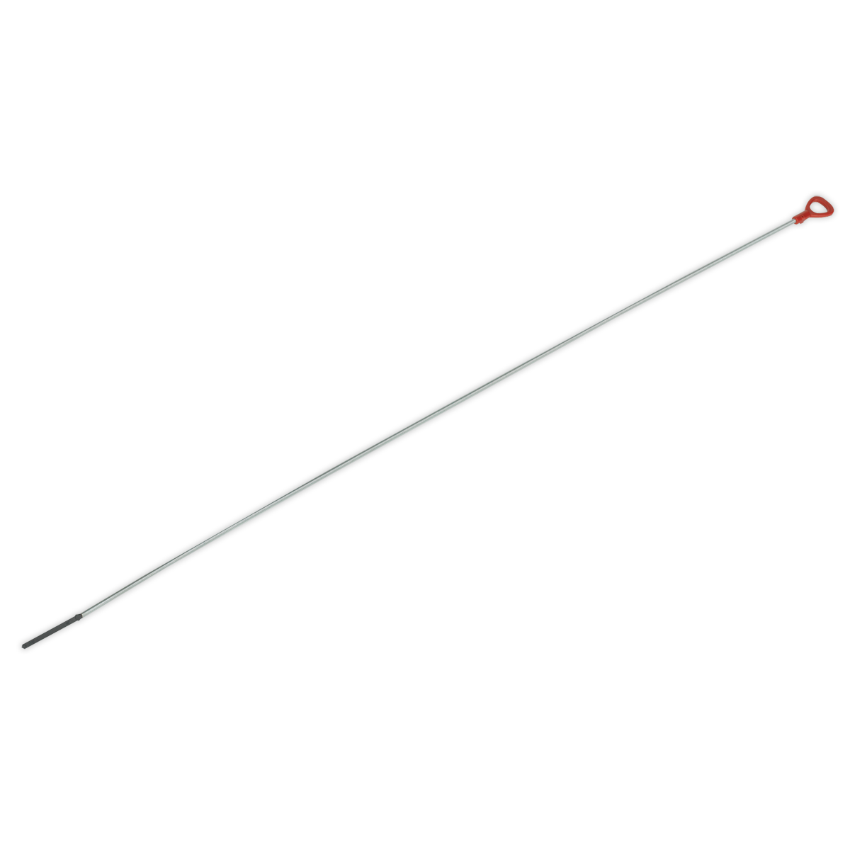 The Sealey Mercedes Transmission Dipstick 1200mm - VS1200TD is a straight metal rod with a loop and red detail on one end, designed for fluid level checking in the 722.6 automatic transmission of a Mercedes vehicle.