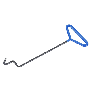 The Exhaust Doughnut Puller Tool - VS163 by Sealey features a blue dipped vinyl handle and a hook at the other end, making it suitable for manual tasks or positioning objects.