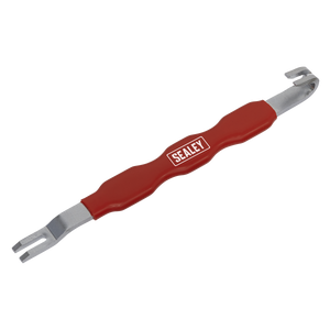 A red and silver Sealey Automotive Electrical Connector Separator Tool (VS2031), featuring a double-ended design, perfect for automotive use, including car and commercial vehicles.