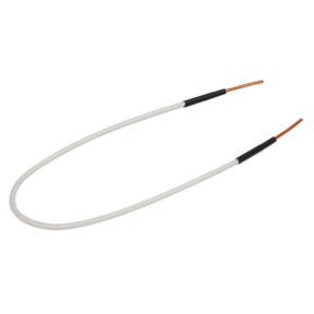 Illustration of a heating cable with exposed copper wires at both ends, featuring the Sealey Induction U-Coil 430mm - VS2411 for enhanced efficiency.