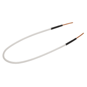 Illustration of a heating cable with exposed copper wires at both ends, featuring the Sealey Induction U-Coil 430mm - VS2411 for enhanced efficiency.