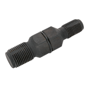 Introducing the Sealey Spark Plug Thread Chaser 14 & 18mm - VS525, a precision-engineered tool with dual ends and a central hexagonal section for wrench tightening. Crafted to minimize cross-threading damage, it features visible ridges on both ends for secure and efficient fastening.