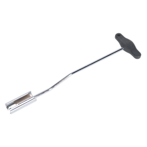 A T-shaped bone marrow biopsy needle featuring a silver shaft and a black handle, similar in design to the Sealey Spark Plug Lead Tool - VAG - VS5293 used for spark plug removal in VAG vehicles.