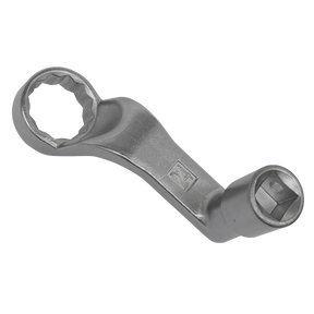 The Sealey DSG Transmission Filter Wrench Common Rail - VAG - VS70097S is a metal offset box wrench featuring a closed-loop end and a socket end, specifically designed for use with 24 mm bolts, making it ideal for maintaining DSG gearboxes in VAG models.