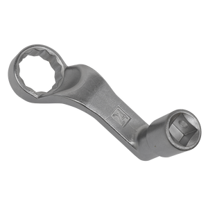 The Sealey DSG Transmission Filter Wrench Common Rail - VAG - VS70097S is a metal offset box wrench featuring a closed-loop end and a socket end, specifically designed for use with 24 mm bolts, making it ideal for maintaining DSG gearboxes in VAG models.