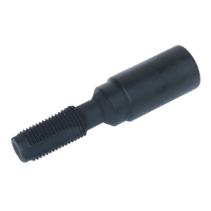 The Sealey Spark Plug Thread Chaser 12mm - VS724 is a black plastic cylindrical insert with a ridged, screw-like end, specifically designed to prevent cross-threading damage.