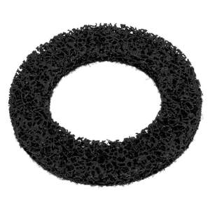 A black porous circular gasket with an open center, resembling a textured ring made of sponge-like material, similar to the Sealey Cleaning Disc for VS8001 - VS8001A.