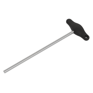 The Adaptive Cruise Control Adjustment Tool - VAG - VS809 by Sealey, featuring a T-handle crafted with a Chrome Vanadium metal shaft and a black plastic grip, isolated on a white background.