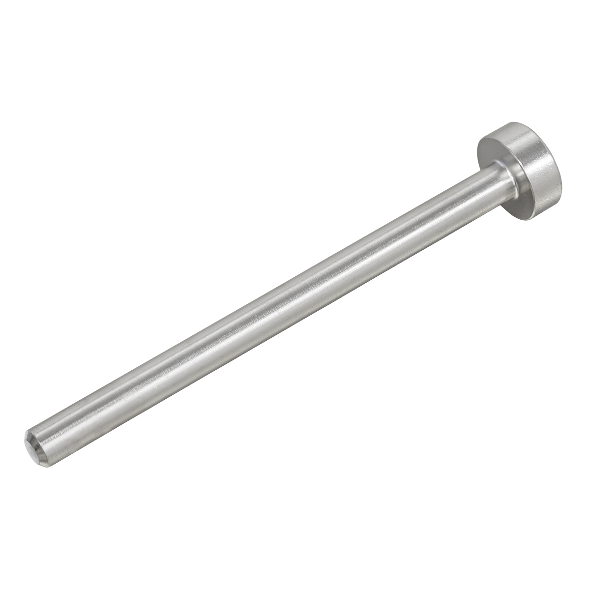 A silver metal rod with a flat circular head on one end and a straight cylindrical body, similar to the precision of the Sealey Injection Pump Sprocket Locking Pin for Nissan 2.2D/2.5D Diesel Engine (VSE1630).