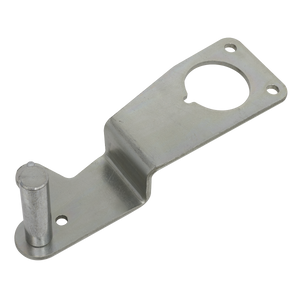 The Sealey Crankshaft Holding Tool, VSE6121.05, featuring a metal bracket with a cylindrical peg and mounting hole, is ideal for use with BMW N47/N57 2.0/3.0 chain drive engines.